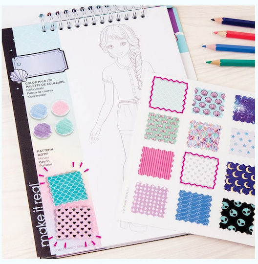 Make It Real Ζωγραφική Fashion Design Sketchbook Pastel Pop για Παιδιά 6+ Ετών