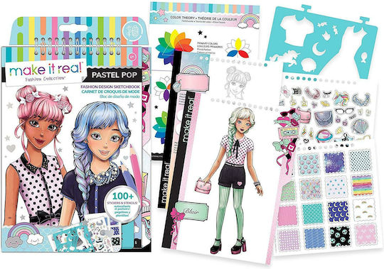 Make It Real Ζωγραφική Fashion Design Sketchbook Pastel Pop για Παιδιά 6+ Ετών
