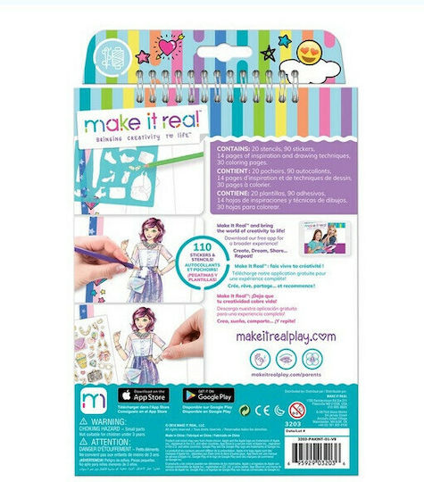 Make It Real Ζωγραφική Fashion Design Sketchbook Digital Dream για Παιδιά 6+ Ετών