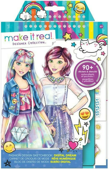 Make It Real Ζωγραφική Fashion Design Sketchbook Digital Dream για Παιδιά 6+ Ετών