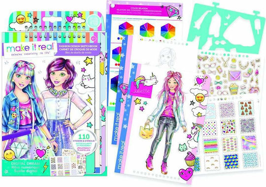 Make It Real Ζωγραφική Fashion Design Sketchbook Digital Dream για Παιδιά 6+ Ετών