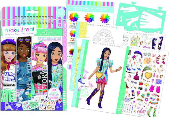 Make It Real Κοσμήματα Fashion Design Sketchbook City για Παιδιά 6+ Ετών