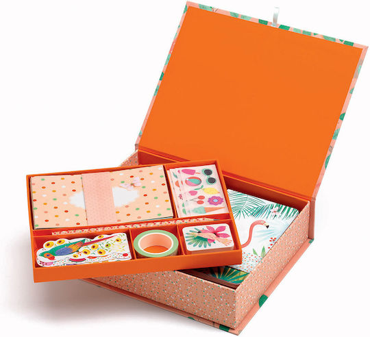 Djeco Paper Cutting Set Box with Office Supplies Exotic Summer
