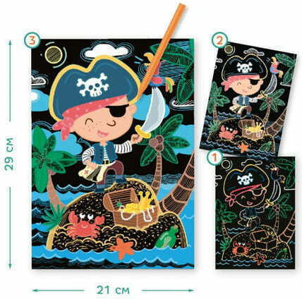 Scratch & Sketch Entdecke Kratz & Skizziere Malbuch Piraten