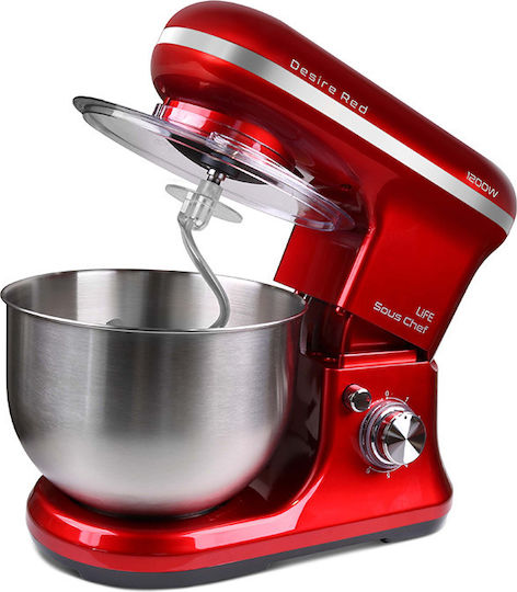 Life Sous Chef Desire Red 221-0251 Стенд миксер 1200W с Неръждаема Купа 5лт