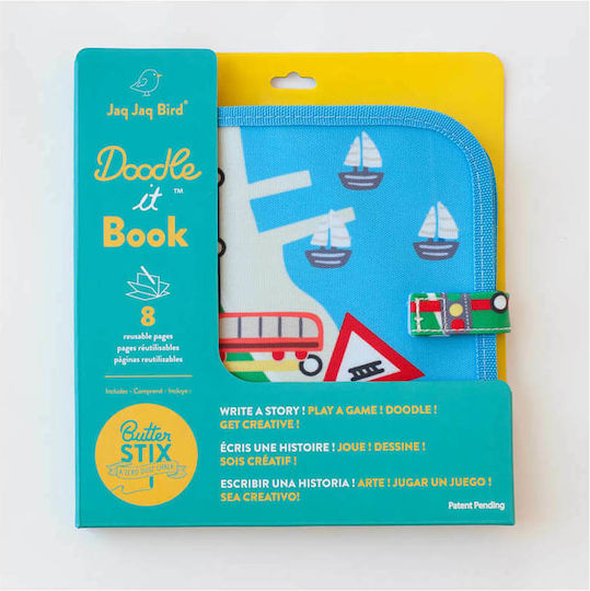 Jaq Jaq Bird Painting Doodle It & Go Erasable Book for Children 3+ years Years 12pcs