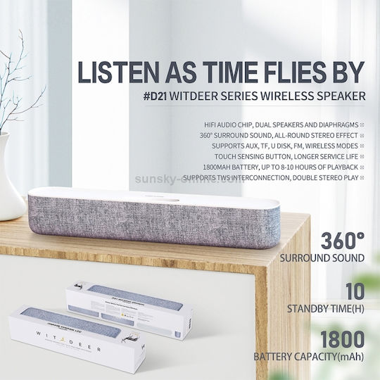 WK D21 Ηχείο Bluetooth με Ραδιόφωνο και Διάρκεια Μπαταρίας έως 10 ώρες Λευκό