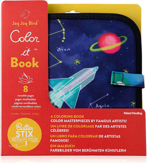 Jaq Jaq Bird Painting Color It & Go Erasable Book for Children 6+ years old Years 12pcs
