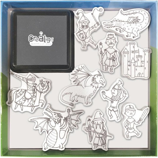 Crealign Stamps Stamps Knights And Dragons for Children 4+ years old Years