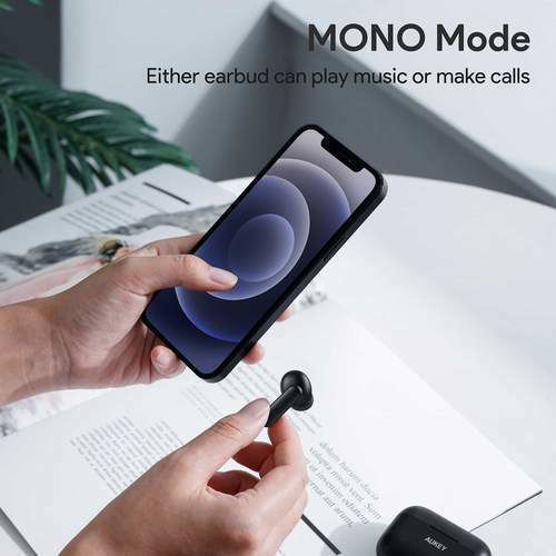Aukey EP-M1 In-ear Bluetooth Handsfree Earphones with Sweat Resistance and Charging Case Black