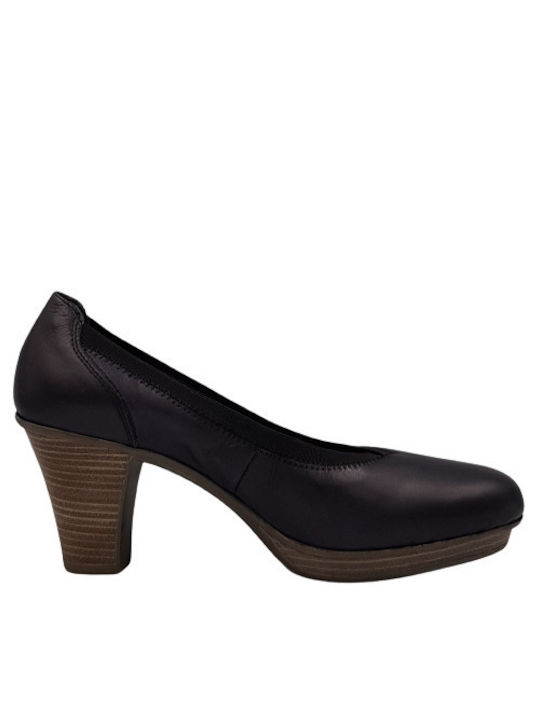 Rieker Anatomic Leather Navy Blue Heels