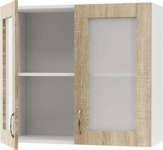 Cabinet de bucătărie Agățat Modest 80x30x72cm Λευκό - Sonoma
