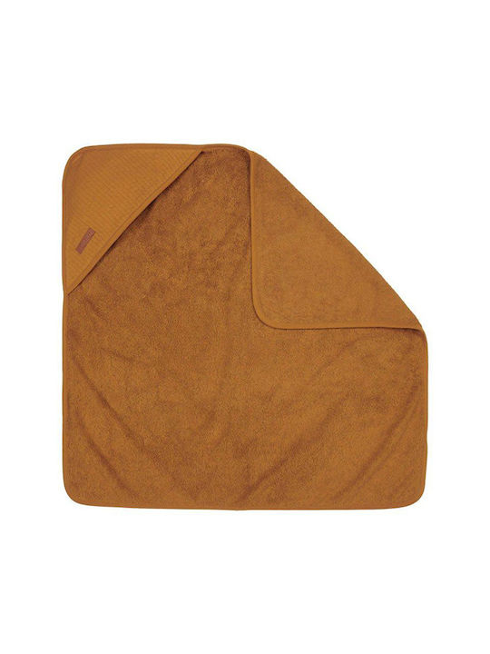 Little Dutch Βρεφική Κάπα-Μπουρνούζι με Κουκούλα Pure Ochre Spice 75x75εκ.