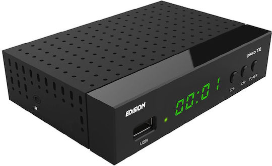 Edision PICCO T2 01-07-0021 Ψηφιακός Δέκτης Mpeg-4 Full HD (1080p) με Λειτουργία PVR (Εγγραφή σε USB) Σύνδεσεις SCART / HDMI / USB