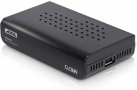 Axil RT0420 T2 Digitaler Mpeg-4 Empfänger HD (720p) mit PVR (Aufnahme auf USB) Funktion Anschlüsse SCART / USB
