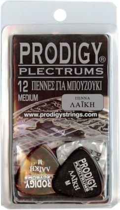 Prodigy Πένες Μπουζουκιού Λαϊκή Abalone Medium Σετ Σετ 12τμχ