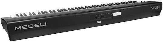 Medeli Electric Stage Piano SP201 with 88 Weighted Keys Built-in Speakers and Connection with Headphones and Computer Black