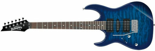 Ibanez GRX70QAL Electric Guitar for Left-handed Stratocaster with HSH Pickup Configuration Transparent Blue Burst