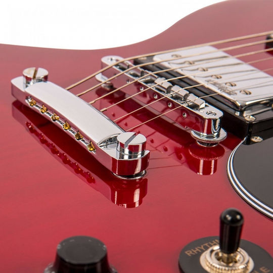 Vintage VS6 ReIssued Chitară Electrică cu HH Configurație Doze Cherry Red