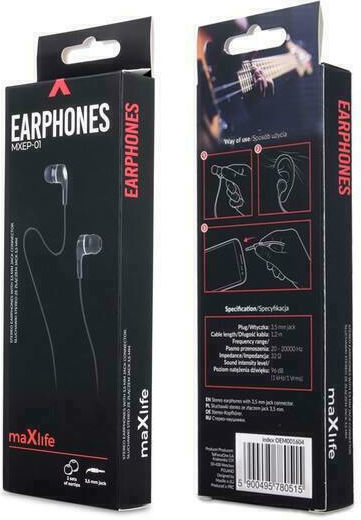 Maxlife In-ear headphones In Ear MXEP-01 Black