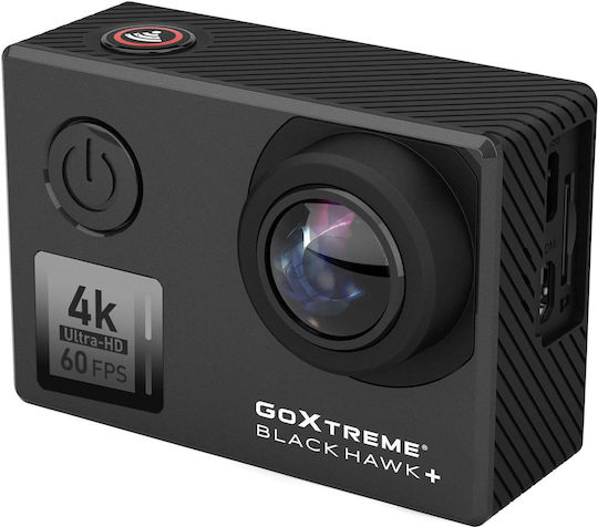 EasyPix GoXtreme Black Hawk+ Action Camera 4K Ultra HD Υποβρύχια (με Θήκη) με Οθόνη 2" και Wi-Fi Μαύρη