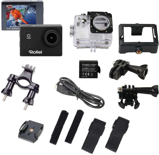 Rollei Actioncam 372 Action Camera HD (720p) Υποβρύχια (με Θήκη) με Οθόνη 2" και Wi-Fi Μαύρη