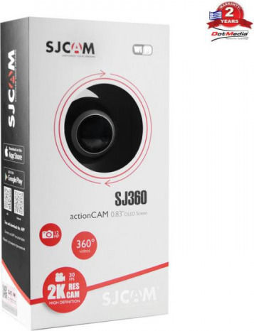 SJCAM SJ360 Action Camera 2K Λήψης 360° και Wi-Fi Μαύρη