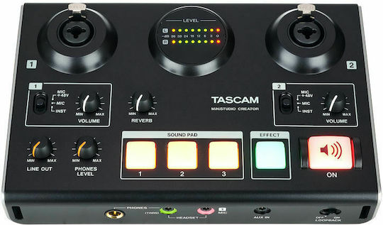 Tascam MiNiStudio Creator US-42 Εξωτερική Επαγγελματική Κάρτα Ήχου με Σύνδεση USB Black