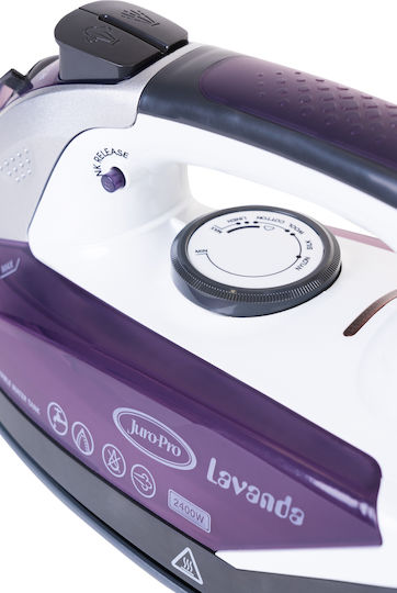 Juro-Pro Lavanda Fier de Călcat cu Abur 2400W cu Placă Ceramică și Furnizare Continuă de Abur 80gr/min
