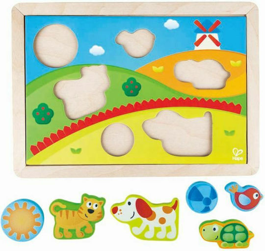 Ξύλινο Παιδικό Puzzle Σφηνώματα Sunny Valley για 1+ Ετών 12pcs Hape