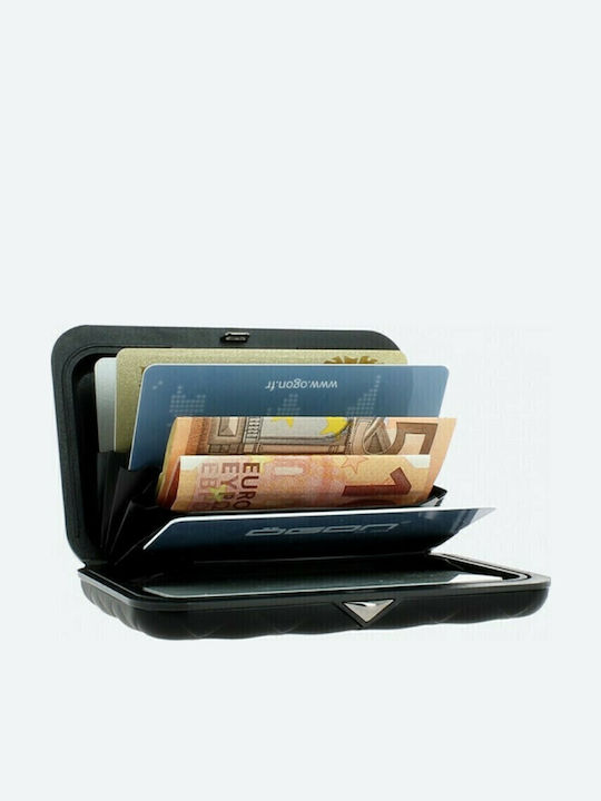 Quilted Button Small Women's Wallet Cards with RFID Black