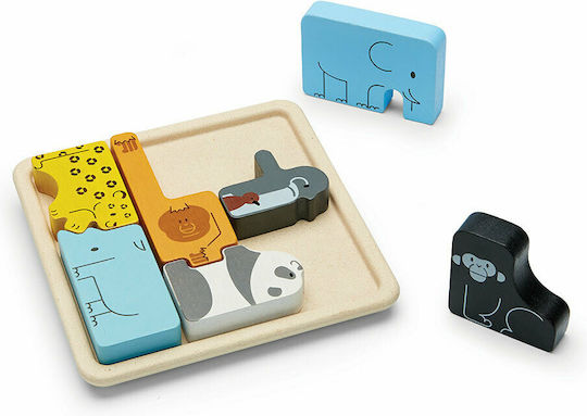 Ξύλινο Παιδικό Puzzle Σφηνώματα Ζωάκια για 2+ Ετών 7pcs Plan Toys