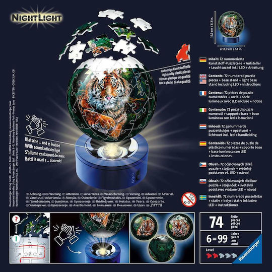 Puzzleball Tigru pentru 6+ ani+ Ani 72buc Ravensburger