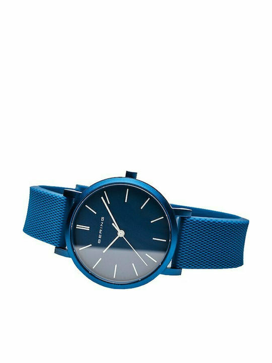 Bering Time True Aurora Men's Watch 40mm Battery with Blue Rubber Strap