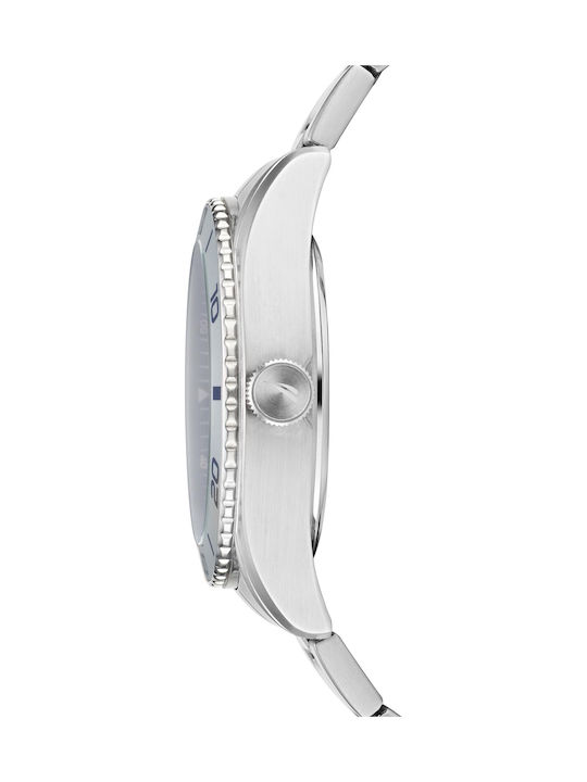 Nautica N83 Ανδρικό Ρολόι 44mm Μπαταρίας με Ασημί Μεταλλικό Μπρασελέ