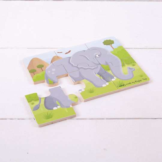 Kids Puzzle Safari for 2+ years+ Years 6pcs Big Jigs
