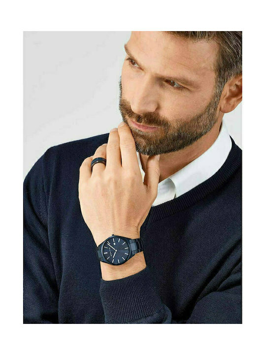 Bering Time Ultra Slim Ρολόι Μπαταρίας με Μεταλλικό Μπρασελέ σε Μπλε χρώμα