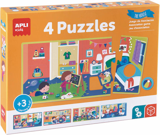 Kinderpuzzle The House für 3+ Jahre alt+ Jahre 4pcs Apli Kids