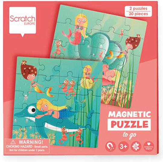 Παιδικό Puzzle Magnetic Puzzle Book Mermaid για 3+ Ετών 40pcs Scratch Europe
