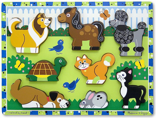 Дървено Детски Пъзел с Шипове Pets Chunky 8бр Melissa & Doug