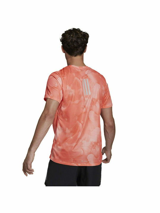 Adidas Fast Gfx Herren Sport T-Shirt Kurzarm Orange