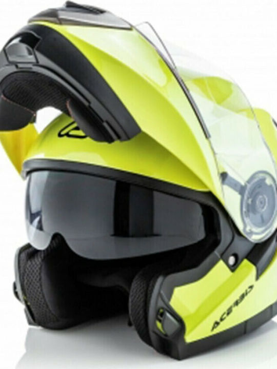 Acerbis Serel Fluo Yellow Κράνος Μηχανής Flip-Up 1550gr με Sunvisor