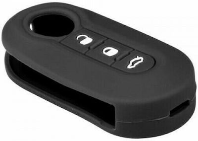 Silicone Car Key Cover Case Type-2 with 3 Buttons for Citroen / Fiat / Lancia / Peugeot Black L0153.7