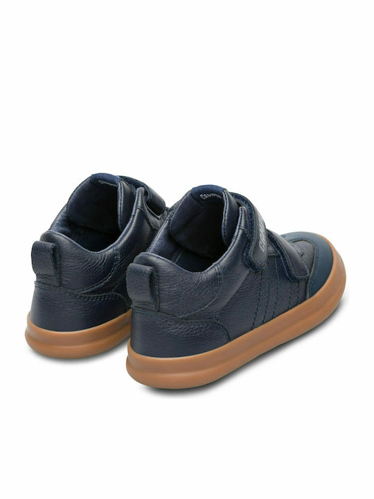 Pursuit Leather Kids Boots with Velcro Navy Blue