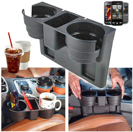 Factory Car Cup Holder Car Valet with Mobile Mount 2 Positions for Console in Black Color