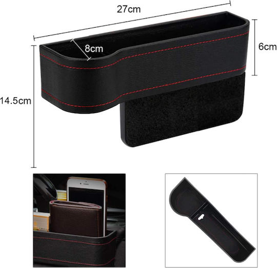 Autoline Car Cup Holder Multiple use 1 Position for Console Black with Red Stripe 27x14.5x8cm in Black Color