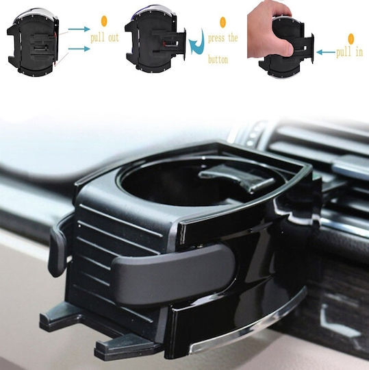 Car Cup Holder KHOD-AX-A8 with Mobile Mount 1 Position for AC Vents in Black Color