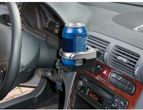 Lampa Car Cup Holder 1 Position with Screws in Silver Color