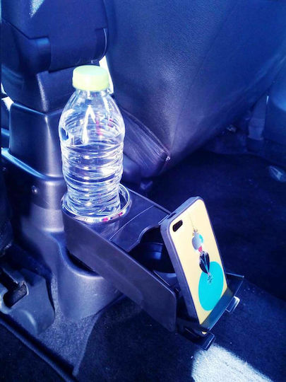 Autoline Car Cup Holder Twin with Mobile Mount 2 Positions for Console in Black Color