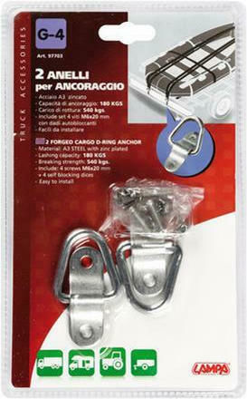 Lampa Truck Tarp Tie-down Bases G-4 180kg Load Capacity Mounting Bases with 540kg Pressure Resistance L9770.3